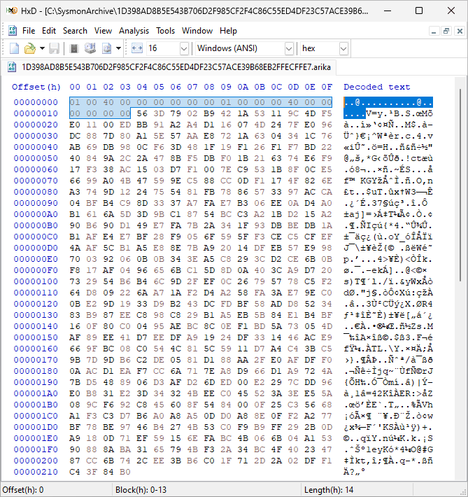 Figure: A recovered .arika file.